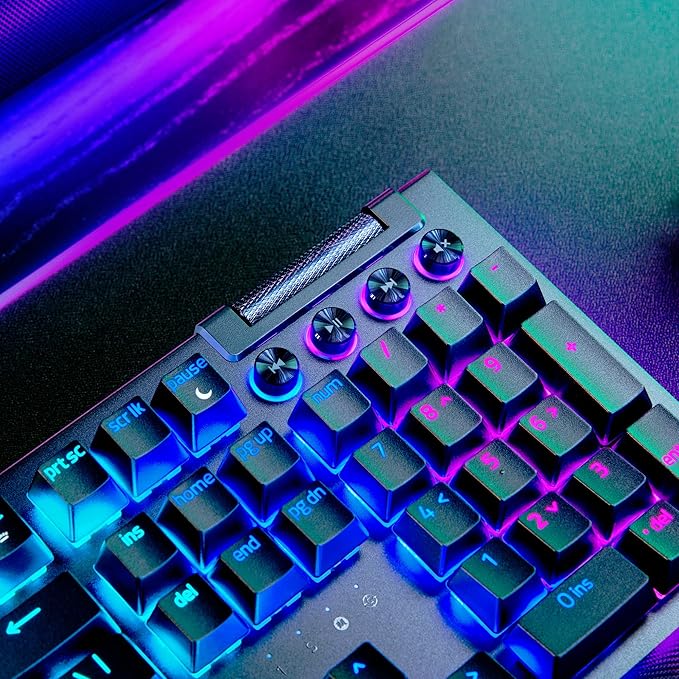 Razer BlackWidow V4 Pro Wired Mechanical Gaming Keyboard: Orange Switches Tactile &amp Quiet - Doubleshot ABS Keycaps - Command Dial - Chroma RGB - Magnetic Wrist Rest - Snap Tap