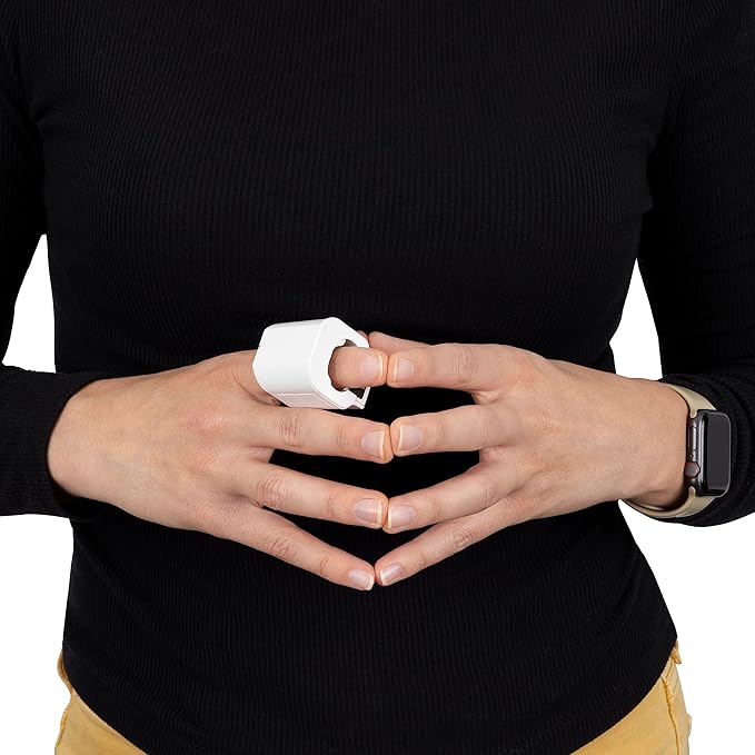 Ring - White Wearable Wireless Mouse and Air Gesture Presenter - 3D Wireless Ring Mouse for Gamers