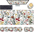 Keyboard Wrist Rest and Mouse Pad with Wrist Support Set Ergonomic CoasterMemory FoamEasy Typing Pain ReliefLarge XL Desk Mat 31.5x 11.8Beautiful Floral