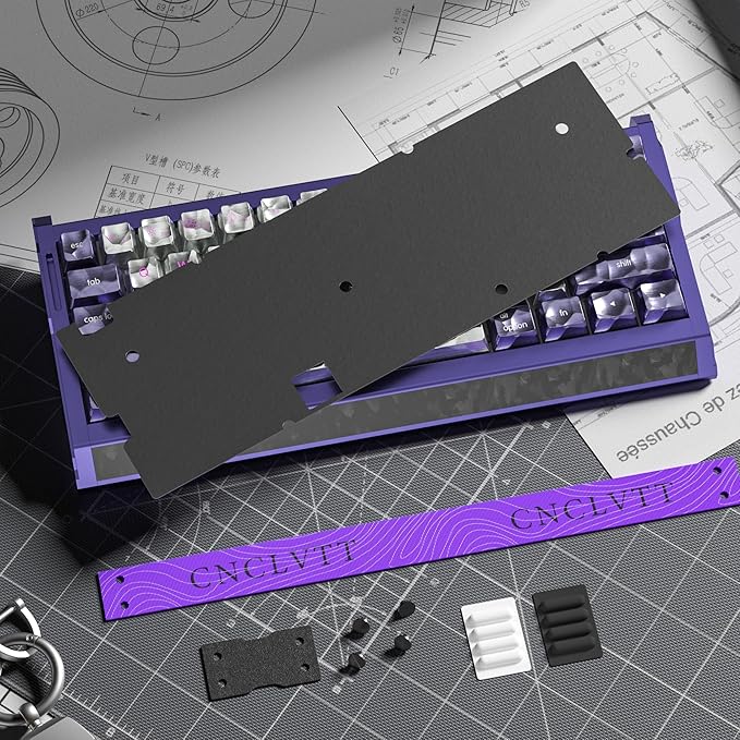 kutethy KY60 Anodizing Aluminum Keyboard Case60% Mechanical Gaming KeyboardFull CNC Hall Effect Keyboard Compatible with Wooting60 Mad60 Win60 GH60 60HE (Mecha Purple)