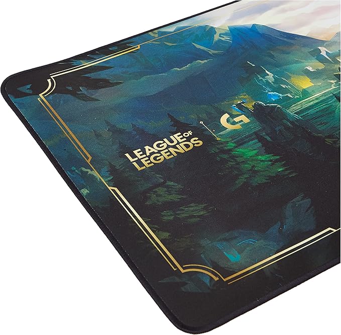 Logitech G840 XL Cloth Gaming Mouse Pad - 900 x 400 mm 3 mm Thin Mat Stable Rubber Base Performance-Tuned Surface Official League of Legends Edition