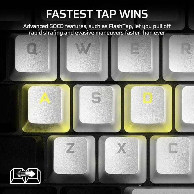 Corsair MAKR PRO 75 Hall Effect DIY Wired Magnetic Mechanical Gaming Keyboard – 75% Layout MGX Hyperdrive Switches Dual Actuation Rapid Trigger FlashTap SOCD 8000Hz US Layout – Black