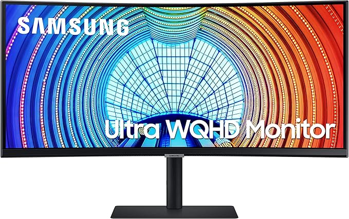 Samsung Business S65UA Series 34 Inch Curved WQHD 3440x1440 Computer Monitor HDR10 100 Hz USB-C DP Daisy Chain HDMI 2.0 USB 3.0 Hub (S34A654UXN) Black