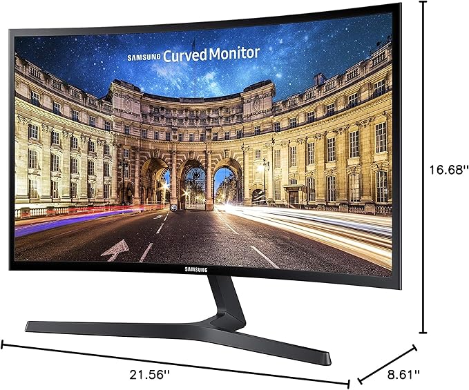 SAMSUNG 23.5” CF396 Curved Computer Monitor AMD FreeSync for Advanced Gaming 4ms Response Time Wide Viewing Angle Ultra Slim Design LC24F396FHNXZA Black