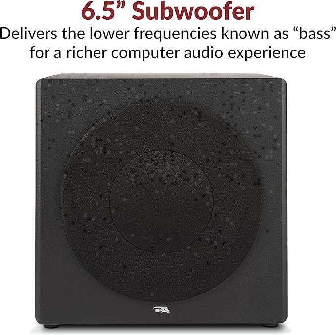 Cyber Acoustics CA-3908 2.1 Multimedia Speaker System with Subwoofer 92 Watts Peak Power Deep Bass Perfect for Music Movies and Games on Desktops Laptops Consoles