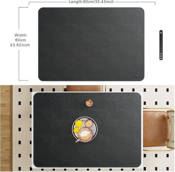 Mydours 40x28 Large Desk Mat - Full Desk Blotter Pad Desktop Computer Desk Mat Waterproof Desk Protector Mat Large Mouse Pad for Desk for Writing Workspace Home and Office (Black)