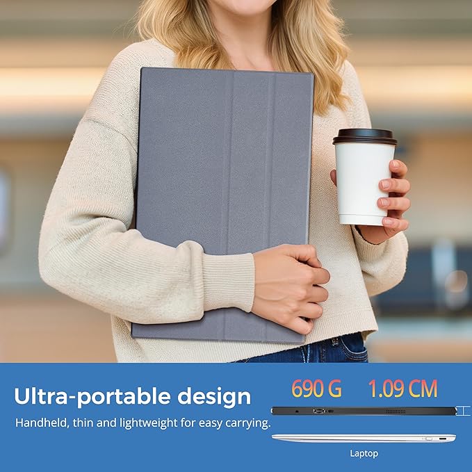 15.6 Portable Monitor FHD IPS – Ultra-Slim Travel Display with USB-C HDMI Built-in Speakers &amp Smart Cover Second Screen for Laptop/PC/Mac/Phone/Gaming Consoles