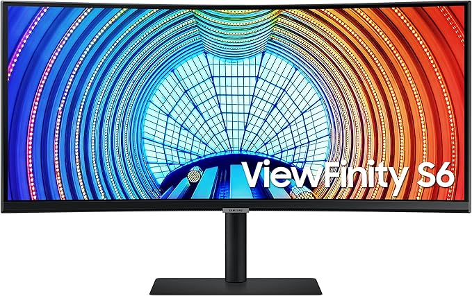 SAMSUNG 34 inch S65UA Ultra WQHD (3440x1440) Curved Monitor 100Hz HDR10 HDMI DP LAN 90W USB-C Charging Tilt/Swivel/Pivot Stand (LS34A650UXNXGO)
