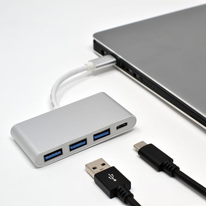 Best 4-in-1 USB-C Hub with Type C Multi-Port Charging &amp Connecting Adapter 3X USB 3.0 for New MacBook Pro ChromeBook Pixel Devices Nokia N1Nexus 6/6p and Other Type-C
