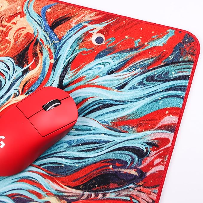 Mouse Pads EspTiger QingSui Xuan - XuanNiao (480 x 400 x 4mm) Standard Size Silky Ultra-Fine Woven Fabric Skin-Friendly Cloth Large Gaming Mousepad - Multi-Color Firebird Design