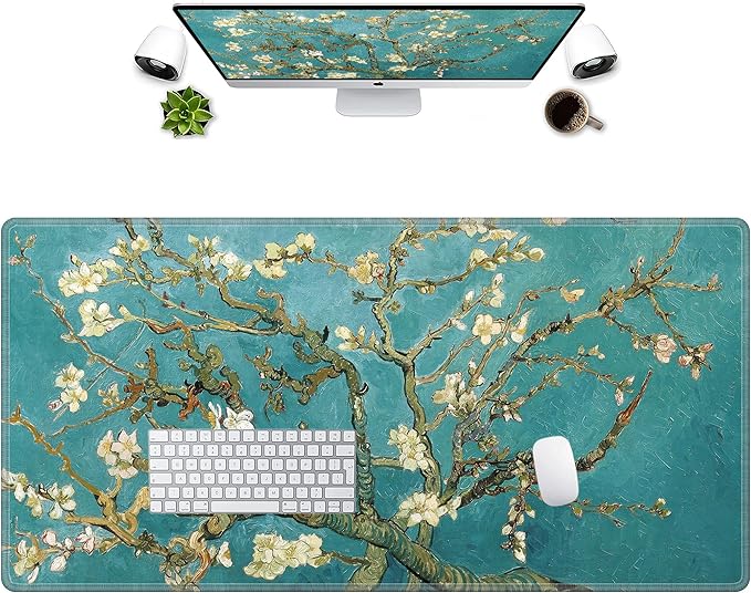 LL-COEUR XXL Landscape Gaming Mouse Pad Computer Keyboard Mat Office Desk Pad (Apricot 47.2 x 23.6 x 0.12)