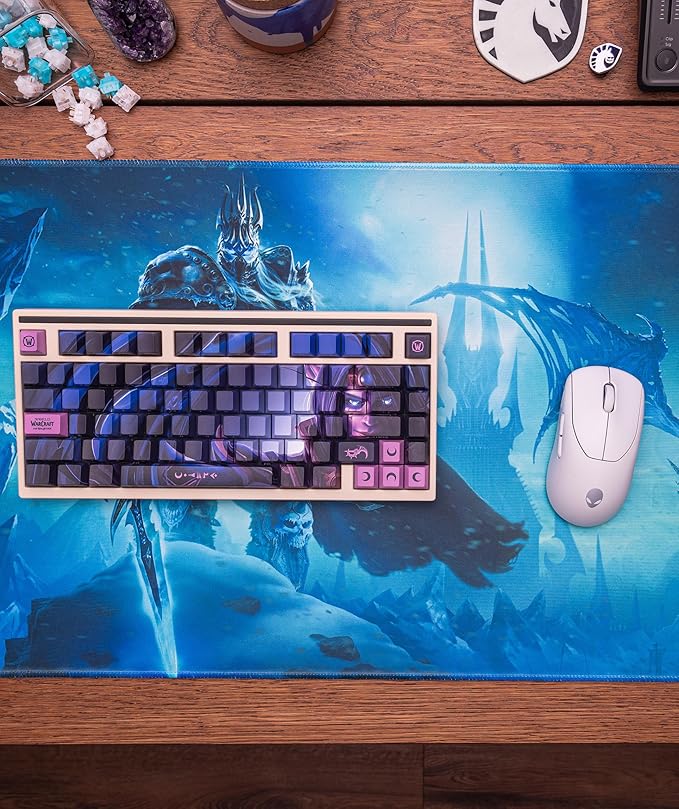 World of Warcraft Lich King Gaming Mousepad Computer Mouse Mat Flat Stitched Edge Non-Slip Rubber Base Gamers &amp Office Use 35 x 16 - Officially Licensed