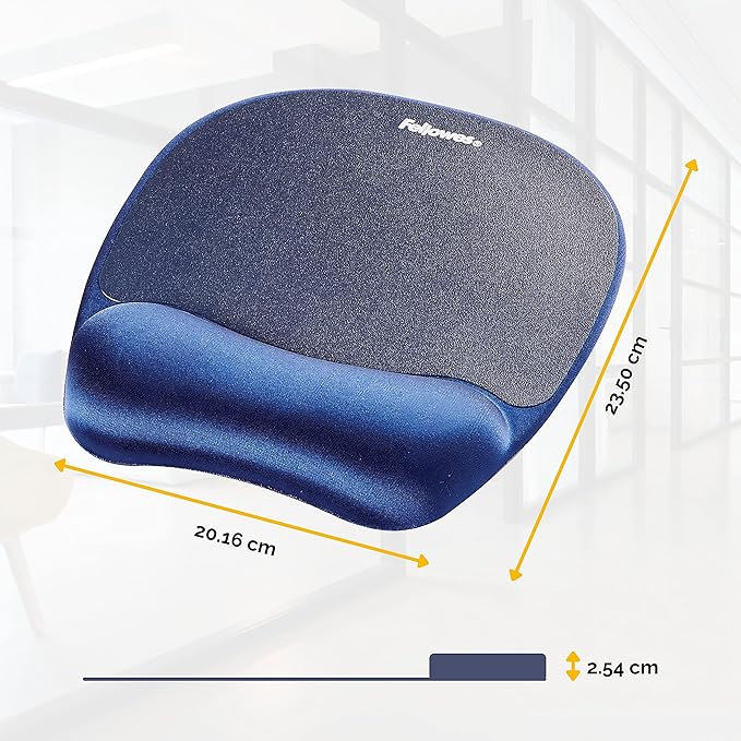 Fellowes Memory Foam Mouse Pad/Wrist Support - Sapphire
