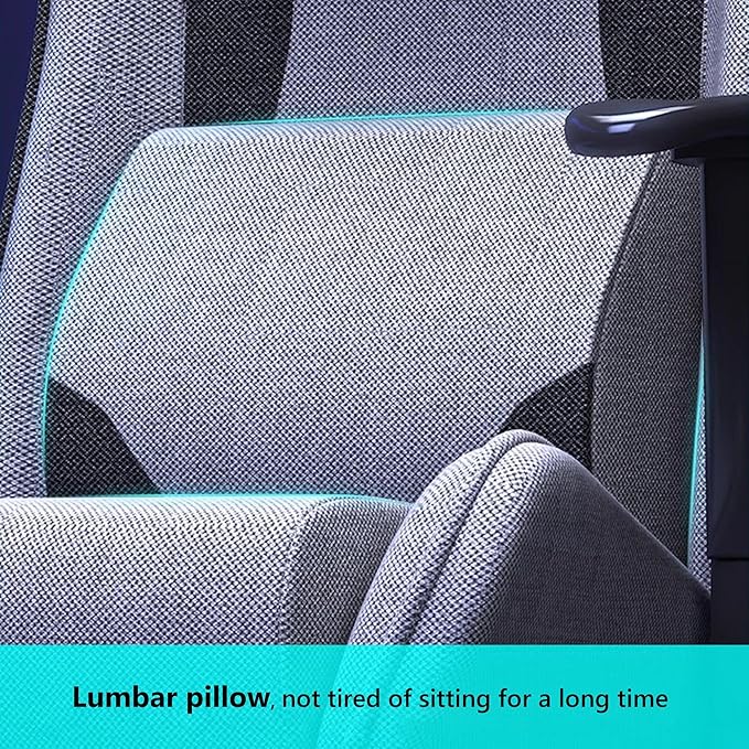 Video Game Chairs with Footrest Comfortable Fabric Gamer Chair for Adults High Back Gaming Chair Reclining Computer Chair with Headrest and Lumbar Support
