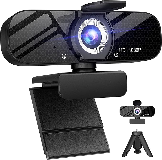 Tewiky 1080P USB HD Computer Web Camera Plug and Play for Zoom/Skype/Teams Conferencing and Video Calling