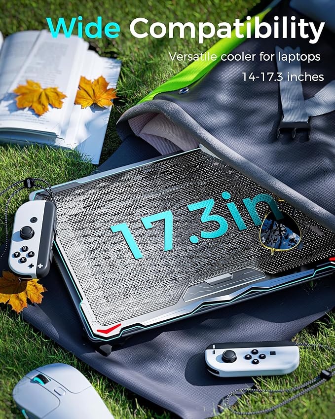 AICHESON Gaming RGB Laptop Cooling Pad 15 Fans and S035 Blue Laptop Cooler Set