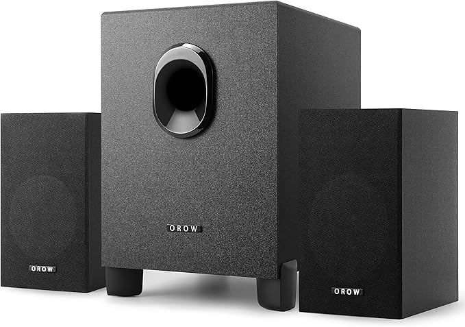 OR O R O W OROW S211 New USB-Powered 2.1 Multimedia Speakers System with Subwoofer16W Computer SpeakersStrong Bass3.5mm Audio InputsGreat for PC/PS4/TV (Wooden)