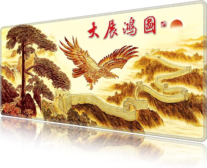 LL-COEUR XXL Landscape Gaming Mouse Pad Computer Keyboard Mat Office Desk Pad (Eagle 35.4 x 15.7 x 0.12)