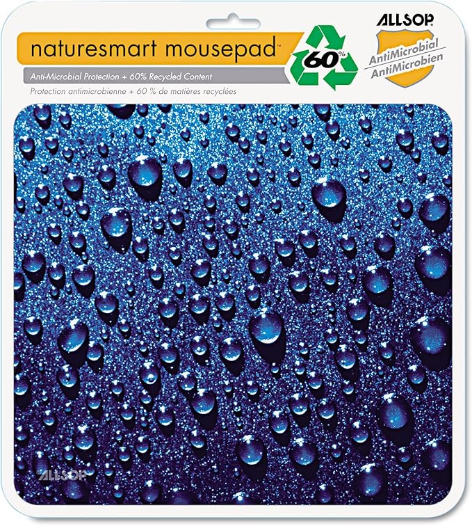 Allsop 30182 Naturesmart Mouse Pad Raindrops Design 8 1/2 x 8 x 1/10