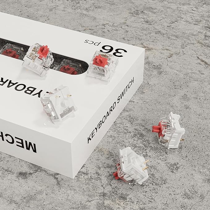 Mechanical Gaming Keyboard Red Switches3 Pin 50gf RGB SMT Linear SwitchDustproof and Waterproof Switch (Red108PCS)