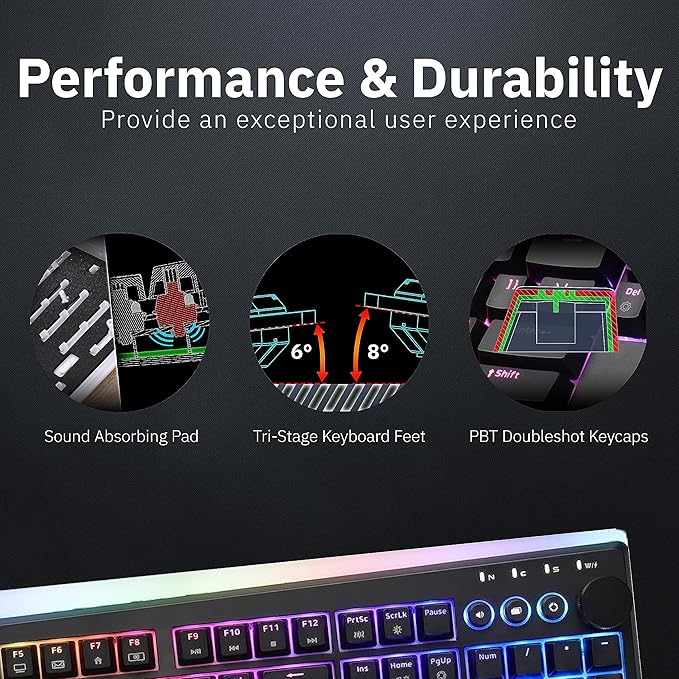 iRocks K71R Wireless RGB Mechanical Gaming Keyboard Switches BrownPBT 107 Keys NKRORGB BacklitPro Keyboard for Gaming and WorkDual Interface Wireless &amp Wired Windows Laptop PC MacBlack
