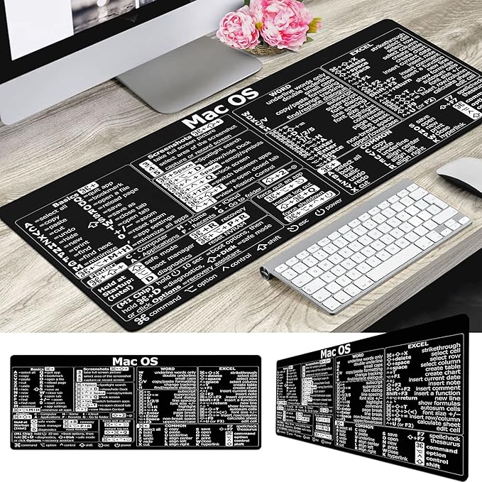Mac os Shortcuts Word/Excel (for Mac) Mouse Pad Mac OS Candlesticks Reversal Indicators Mouse mat Chart Patterns Stock Market Day Trader Crypto Gift Trader Investor Gift Desk Mat Large Gaming KMH
