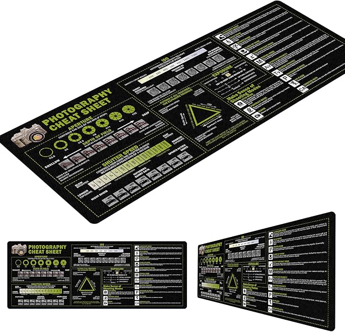 Photography Cheat Sheet Mousepad – Basic Camera Settings Reference for Photography Lovers &amp New Photographers Essential Computer Accessories for Study Work and Reference Purposes NNA