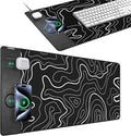 Mouse Pad with Wireless Charging Gaming Mouse Pad with Ultra-Smooth Surface Large XXL Desk Mat Non-Slip Mouse Mat Waterproof Computer Keyboard Pad for Gaming Desk Office PC 800x400x4MM Black