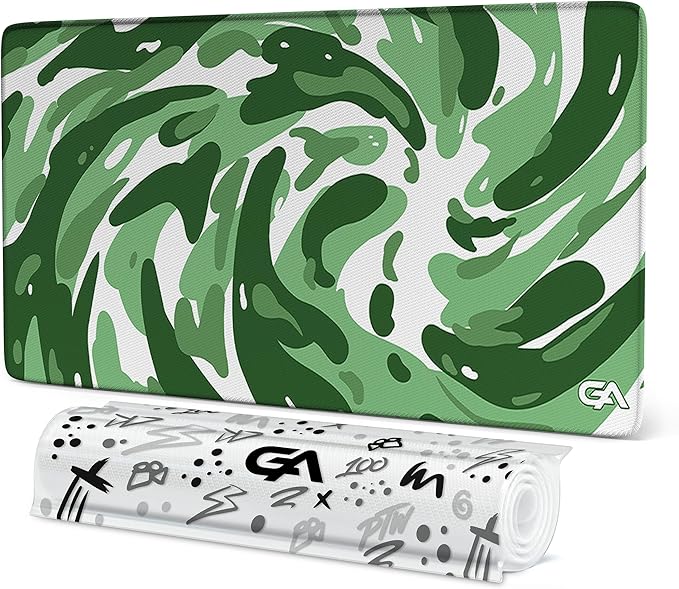 GutzyAiden Swirl Extended Extra Large Mouse Pad | Gaming Setup | Hybrid Polyester Fabric Top | Non-Slip Natural Rubber Base | 5mm Thick | Forrest Swirl | XXL - 36 x 18 |