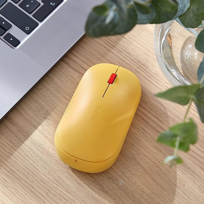 Leitz SureTrack Wireless Computer Mouse Suitable For Both Right &amp Left Handed Connect with Bluetooth or 2.4GHz USB-A Windows Android &amp Apple Cozy Collection Yellow 65310019