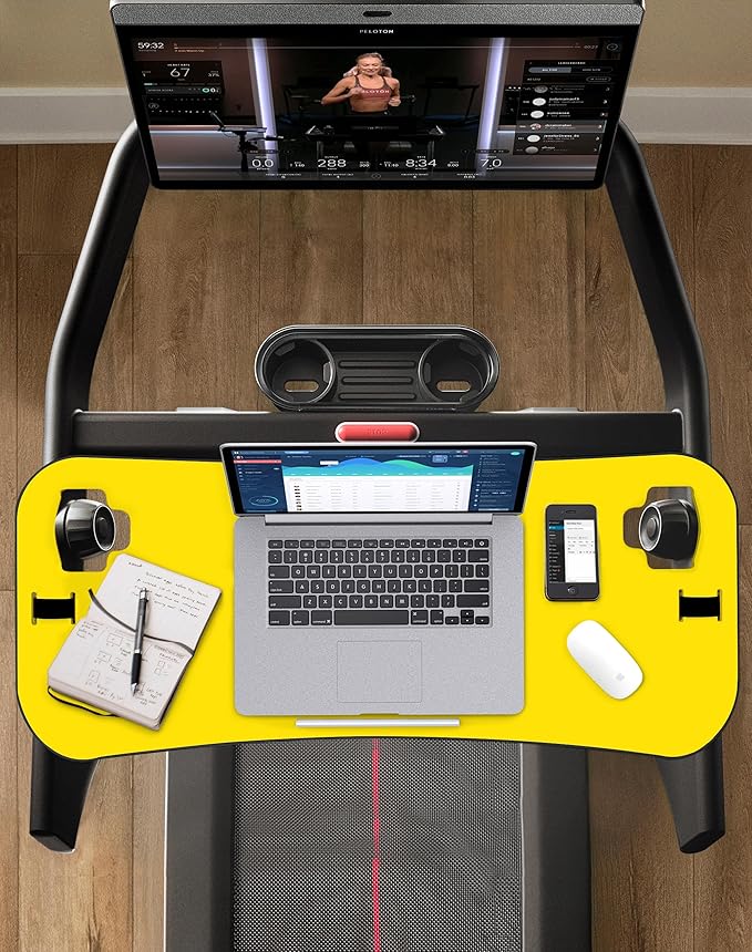 Treadmill Desk Attachment Tread Tray Ergonomic Platform Laptop Holder with Tablet HolderNew Universal Cooling Holes Laptop Stand for Home/Office(Yellow)