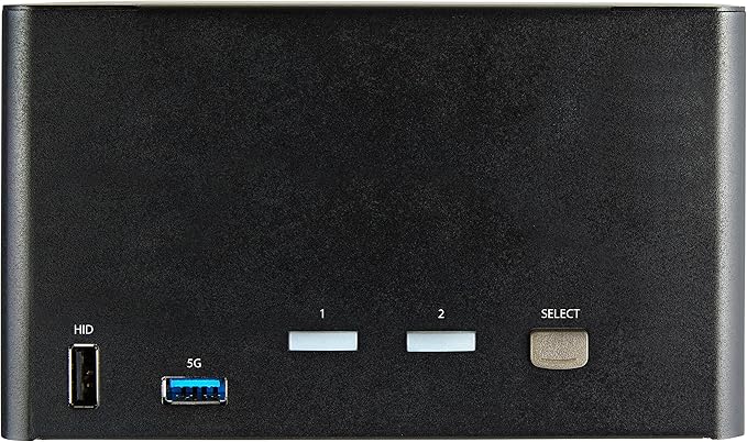 StarTech.com 2 Port Quad Monitor DisplayPort KVM Switch - 4K 60Hz UHD HDR - Desktop 4K DP 1.2 KVM with 2 Port USB 3.0 Hub (5Gbps) &amp 4X USB 2.0 HID Ports Audio - Hotkey Switching - TAA (SV231QDPU3