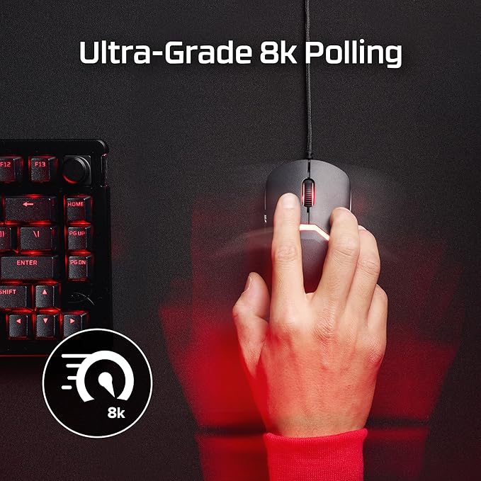 HyperX Pulsefire Saga Pro – Wireless Gaming Mouse for PC Modular Design Interchangeable Parts 4k Polling 72g Lightweight Frame Wireless Instant Pair Black