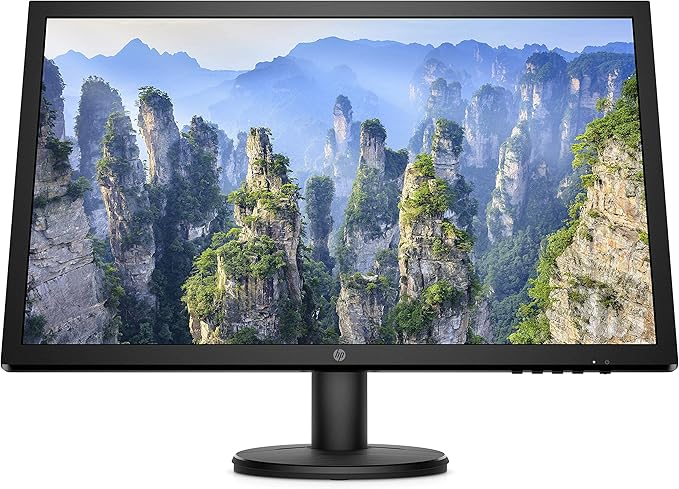 HP V24 FHD Monitor | 24-inch Diagonal Full HD Computer Monitor with 75Hz Refresh Rate and AMD Freesync | Low Blue Light Screen with HDMI and VGA Ports | (9SV71AA) (Renewed)
