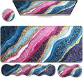 Ergonomic Keyboard Wrist Rest &amp Mouse Pad Wrist Rest SetXL Gaming Desk Mat 31.5x 11.8Non-Slip BaseMemory FoamEasy Typing Pain Relief for Office &amp HomePink Blue Gold Glitter