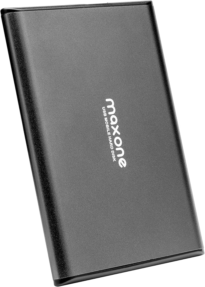Maxone 500GB Ultra Slim Portable External Hard Drive HDD Compatible with PC Laptop Grey