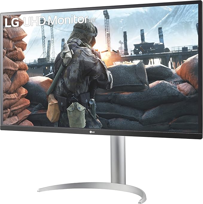 LG 32UP550-W 32 Inch Ultrafine (3840 x 2160) VA Display with AMD FreeSync DCI-P3 90% Color Gamut with HDR 10 Compatibility and USB Type-C Connectivity – Silver/White