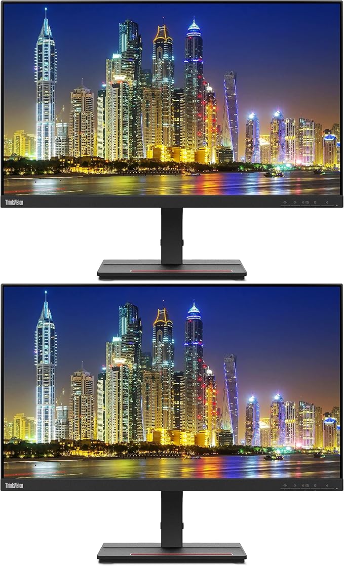 Lenovo ThinkVision S24e-20 23.8 Full HD WLED LCD Monitor 2-Pack Bundle with 250 Nit Brightness FreeSync 1920 x 1080 Vertical Alignment HDMI-VGA Raven Black