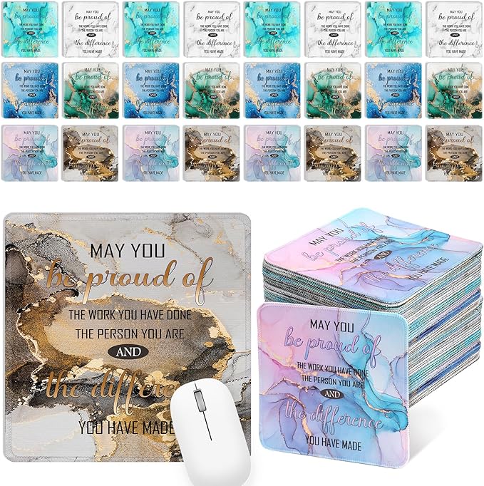 Kanayu 24 Pcs Medical Assistant Gifts Employee Appreciation Mouse Pads Bulk Employee Thank You Gifts for Coworker May You Be Proud Mouse Pad Marble Mousepad for Teachers Nurses Staff