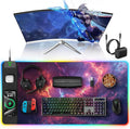 TopMade Wireless Charging Mouse Pad RGB Gaming Mousepad Home Office Desk Pad 31.5” x 15.8” Large Desk Mat Waterproof Keyboard Pad Galaxy Nebula (Includes 20W PD Power Adapter &amp 6.56ft Woven Ca