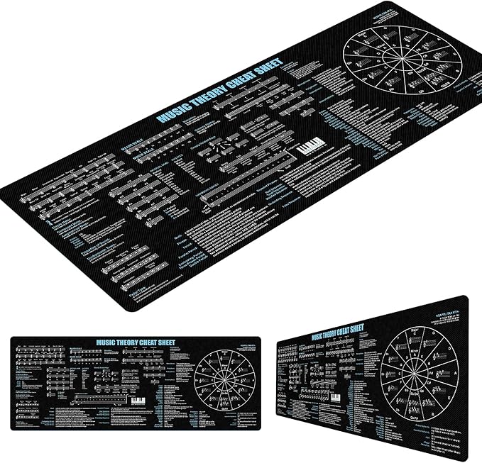 Music Theory Cheat Sheet Mouse Pad Mouse Mat Quick Reference for Music Students Composers Pianists Guitarists Teachers Essential Computer Accessories for Study Work and Reference Purposes KMH