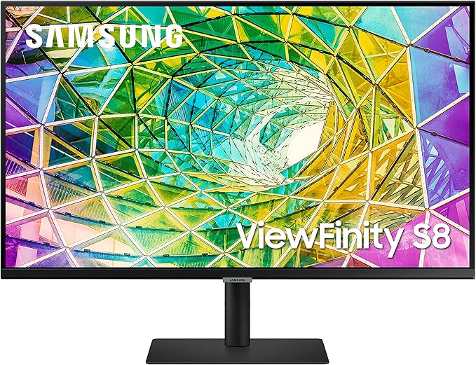 Samsung ViewFinity S8 27-Inch Series 4K UHD High Resolution Monitor IPS Panel 60Hz Thunderbolt 4 HDR 10+ Built-in Speakers Height Adjustable Stand (LS27B800TGNXGO) 2022