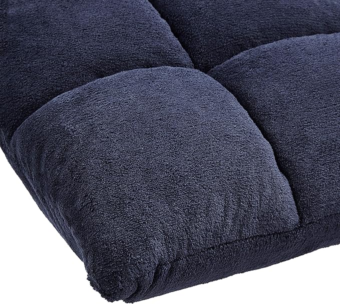 Amazon Basics Adjustable 14-Position Memory Foam Gaming Floor Chair with Back Support Portable Reclining Lay Flat 41.3D x 21.3W x 6H Navy