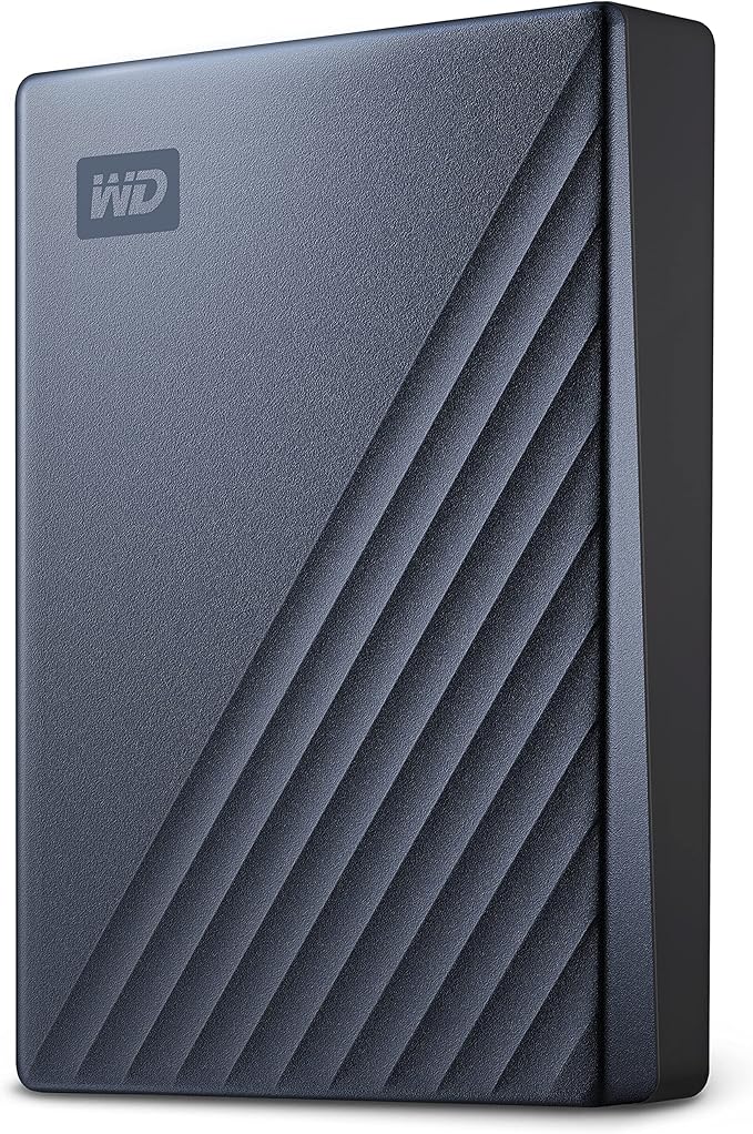 WD 5TB My Passport Ultra Blue Portable External Hard Drive backup software with defense against ransomware and password protection USB-C and USB 3.1 - WDBFTM0050BBL-WESN