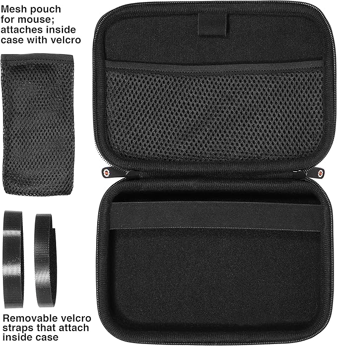 Microsoft Surface-Accessories organizing case by getgear for Surface-Dock Charger Adapter Arc Mouse Surface Pen USB 3.0 Hub Docking Station and Others (Black)