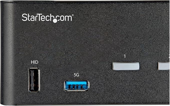 StarTech.com 2 Port Dual Monitor HDMI KVM Switch - 4K 60Hz Ultra HD HDR - Desktop 4K HDMI 2.0 KVM Switch with 2 Port USB 3.0 Hub (5Gbps) &amp 4X USB 2.0 HID Audio - Hotkey Switching - TAA