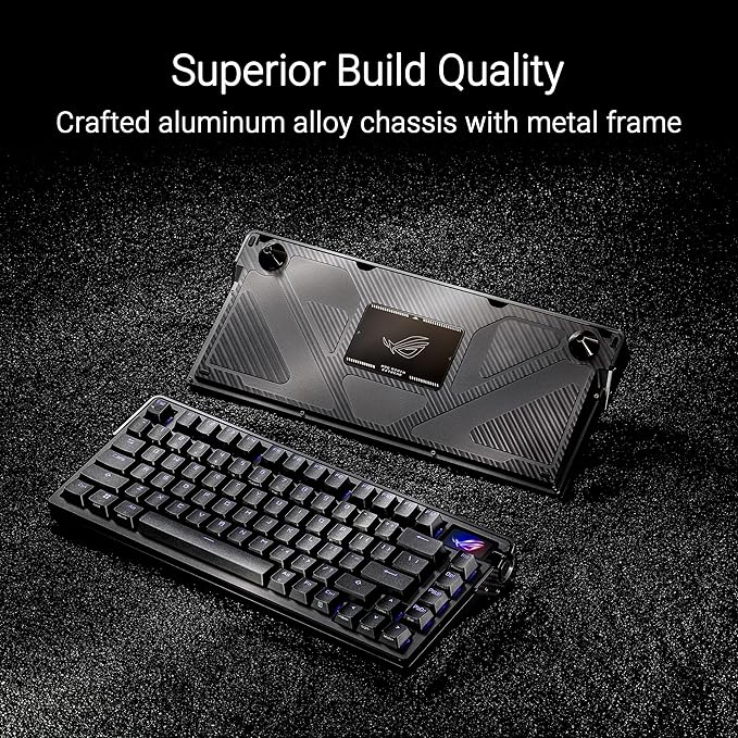ASUS ROG Azoth Extreme Wireless Mechanical Gaming Keyboard – 75% TKL ROG NX Snow Linear Switches PBT Keycaps Aluminum Chassis Carbon Fiber Gasket Mount Color OLED Screen PC/Mac Support - Black