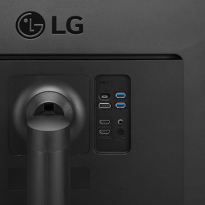 LG 34WN80C-B UltraWide Monitor 34” 21:9 Curved WQHD (3440 x 1440) IPS Display USB Type-C (60W PD) sRGB 99% Color Gamut 3-Side Virtually Borderless Design Tilt/Height Adjustable Stand - Black