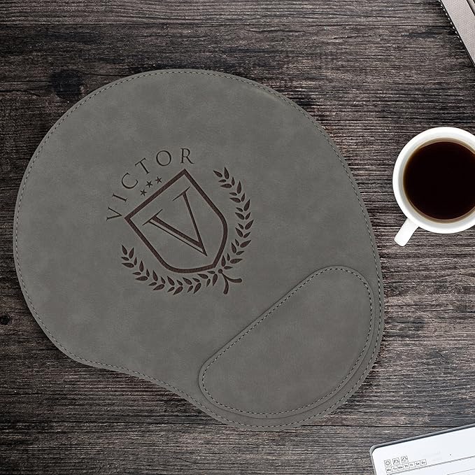 My Personal Memories Custom Engraved and Personalized Mouse Pad with Wrist Rest Desk Accessories (Gray)
